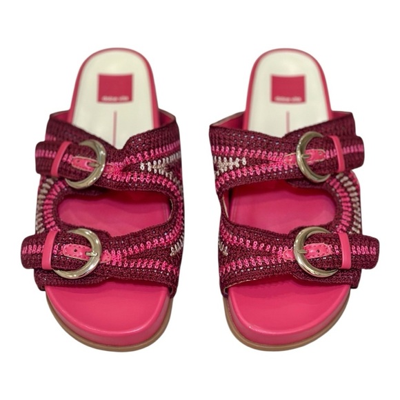 Dolce Vita Ralli Pink Knit Woven Boho Sandals- Size 8 - Picture 4 of 8